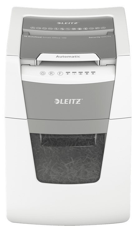 Leitz Niszczarka IQ AutoFeed 100, P4, 100 kartek, 34 l kosz LEITZ Leitz Niszczarka IQ AutoFeed 100, P4, 100 kartek, 34 l kosz LEITZ