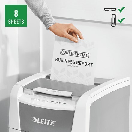 Leitz Niszczarka IQ AutoFeed 100, P4, 100 kartek, 34 l kosz LEITZ Leitz Niszczarka IQ AutoFeed 100, P4, 100 kartek, 34 l kosz LEITZ