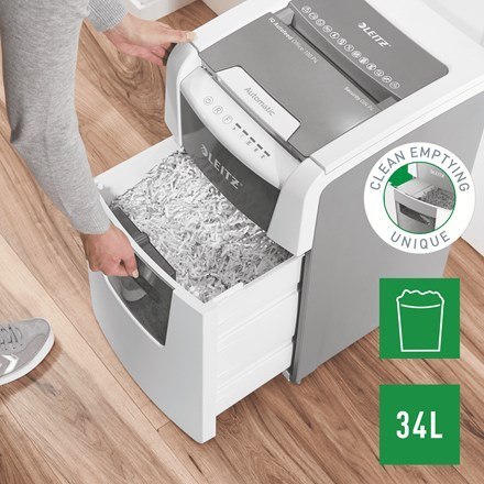 Leitz Niszczarka IQ AutoFeed 100, P4, 100 kartek, 34 l kosz LEITZ Leitz Niszczarka IQ AutoFeed 100, P4, 100 kartek, 34 l kosz LEITZ
