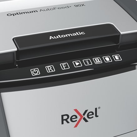 Rexel Niszczarka Optimum AutoFeed+ 90X, (P-4), 90 kartek, 34 l kosz REXEL Rexel Niszczarka Optimum AutoFeed+ 90X, (P-4), 90 kartek, 34 l kosz REXEL