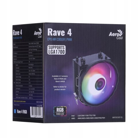 Chłodzenie AEROCOOL PGS RAVE 4 FRGB PWM 4P Aerocool Chłodzenie AEROCOOL PGS RAVE 4 FRGB PWM 4P Aerocool