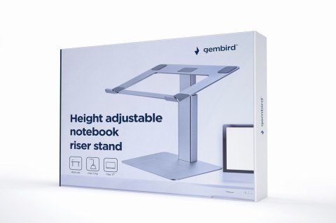 GEMBIRD PODSTAWKA POD NOTEBOOKA Z REGULACJĄ WYSOKOŚCI 15,6, SREBRNA GEMBIRD GEMBIRD PODSTAWKA POD NOTEBOOKA Z REGULACJĄ WYSOKOŚCI 15,6, SREBRNA GEMBIRD