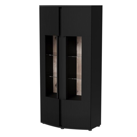 Witryna 2D MICHELLE 86x35-47xH180 czarny/dąb viking Cama MEBLE Witryna 2D MICHELLE 86x35-47xH180 czarny/dąb viking Cama MEBLE