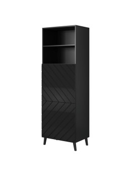 Witryna ABETO 60x40xH176,5 czarny/czarny połysk Cama MEBLE