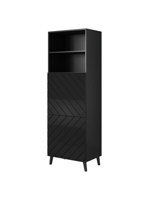 Witryna ABETO 60x40xH176,5 czarny/czarny połysk Cama MEBLE Witryna ABETO 60x40xH176,5 czarny/czarny połysk Cama MEBLE