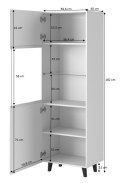 Witryna PAFOS 60x40x182 biały mat Cama MEBLE