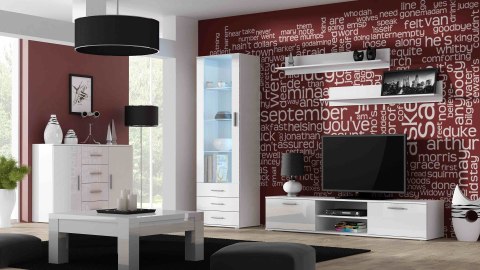Witryna SOHO S1 biały/ biały połysk Cama MEBLE Witryna SOHO S1 biały/ biały połysk Cama MEBLE