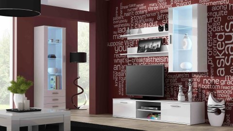 Witryna SOHO S1 biały/ biały połysk Cama MEBLE Witryna SOHO S1 biały/ biały połysk Cama MEBLE