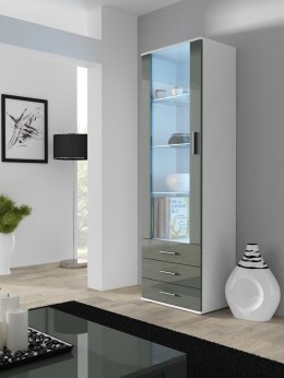 Witryna SOHO S1 biały/ szary połysk Cama MEBLE