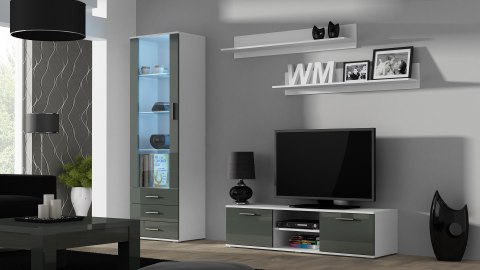 Witryna SOHO S1 biały/ szary połysk Cama MEBLE Witryna SOHO S1 biały/ szary połysk Cama MEBLE