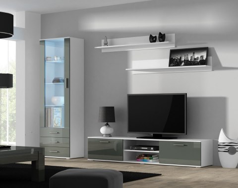 Witryna SOHO S1 biały/ szary połysk Cama MEBLE Witryna SOHO S1 biały/ szary połysk Cama MEBLE