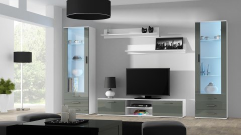 Witryna SOHO S1 biały/ szary połysk Cama MEBLE Witryna SOHO S1 biały/ szary połysk Cama MEBLE