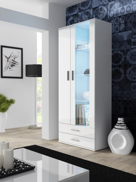 Witryna SOHO S6 2D2S biały/ biały połysk Cama MEBLE Witryna SOHO S6 2D2S biały/ biały połysk Cama MEBLE