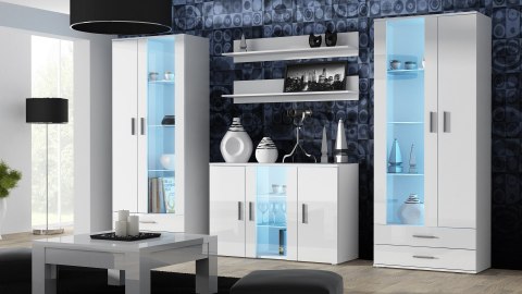 Witryna SOHO S6 2D2S biały/ biały połysk Cama MEBLE Witryna SOHO S6 2D2S biały/ biały połysk Cama MEBLE