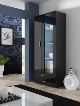 Witryna SOHO S6 2D2S czarny/ czarny połysk Cama MEBLE