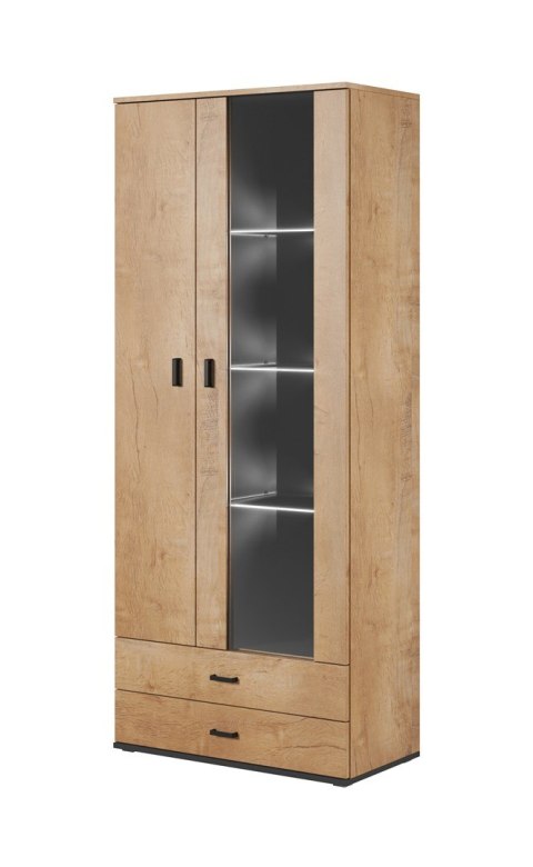Witryna SOHO S6 2D2S dąb lefkas+ czarny Cama MEBLE Witryna SOHO S6 2D2S dąb lefkas+ czarny Cama MEBLE