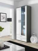 Witryna SOHO S6 2D2S szary/ biały połysk Cama MEBLE