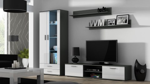 Witryna SOHO S6 2D2S szary/ biały połysk Cama MEBLE Witryna SOHO S6 2D2S szary/ biały połysk Cama MEBLE