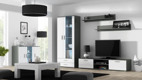 Witryna SOHO S6 2D2S szary/ biały połysk Cama MEBLE Witryna SOHO S6 2D2S szary/ biały połysk Cama MEBLE