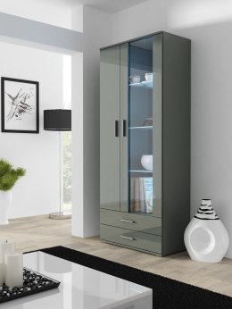Witryna SOHO S6 2D2S szary/ szary połysk Cama MEBLE