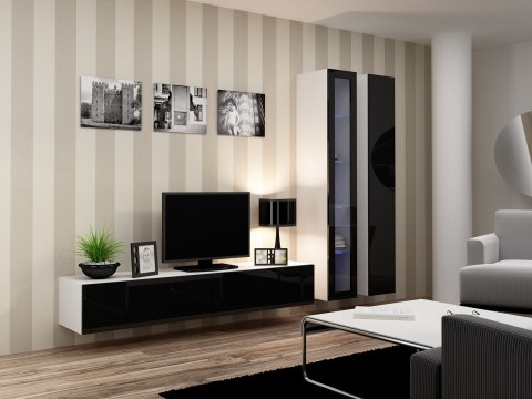 Witryna VIGO szkło'180' 180/40/30 biały/czarny poł Cama MEBLE Witryna VIGO szkło'180' 180/40/30 biały/czarny poł Cama MEBLE