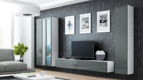 Witryna VIGO szkło'180' 180/40/30 biały/szary poł Cama MEBLE Witryna VIGO szkło'180' 180/40/30 biały/szary poł Cama MEBLE