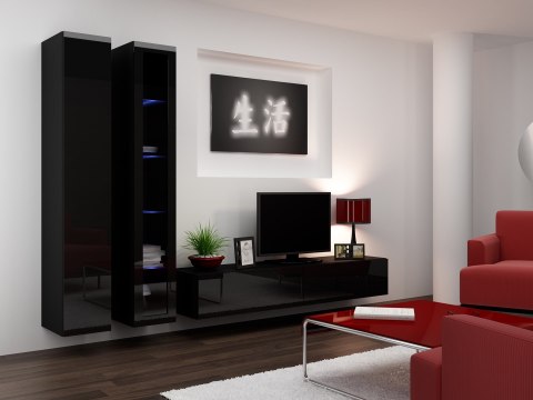 Witryna VIGO szkło'180' 180/40/30 czarny/czarny poł Cama MEBLE Witryna VIGO szkło'180' 180/40/30 czarny/czarny poł Cama MEBLE