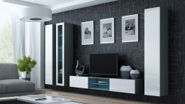 Witryna VIGO szkło'180' 180/40/30 szary/biały poł Cama MEBLE
