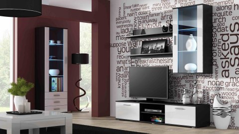 Witryna wisząca SOHO czarny/ biały połysk Cama MEBLE Witryna wisząca SOHO czarny/ biały połysk Cama MEBLE
