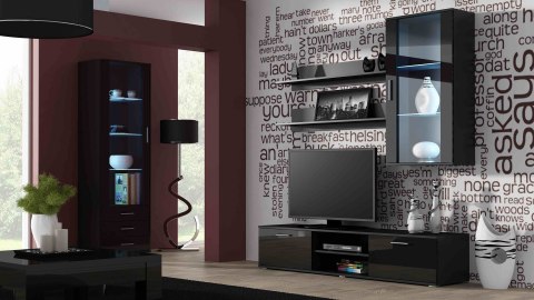 Witryna wisząca SOHO czarny/ czarny połysk Cama MEBLE Witryna wisząca SOHO czarny/ czarny połysk Cama MEBLE