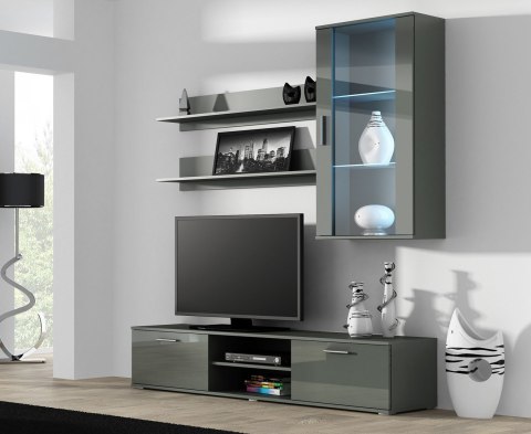 Witryna wisząca SOHO szary/ szary połysk Cama MEBLE Witryna wisząca SOHO szary/ szary połysk Cama MEBLE