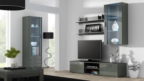 Witryna wisząca SOHO szary/ szary połysk Cama MEBLE Witryna wisząca SOHO szary/ szary połysk Cama MEBLE