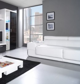 Witryna wysoka SAMBA (Unit 2) biały/czarny połysk Cama MEBLE