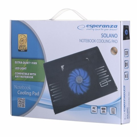 Podstawka chłodząca pod notebook Esperanza EA142 (15.x cala; 1 wentylator; HUB) Esperanza Podstawka chłodząca pod notebook Esperanza EA142 (15.x cala; 1 wentylator; HUB) Esperanza