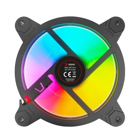 SAVIO ZESTAW 4 WENTYLATORÓW ARGB 120 MM WRAZ Z KONTROLEREM ORAZ PILOTEM FAN-01 SAVIO SAVIO ZESTAW 4 WENTYLATORÓW ARGB 120 MM WRAZ Z KONTROLEREM ORAZ PILOTEM FAN-01 SAVIO