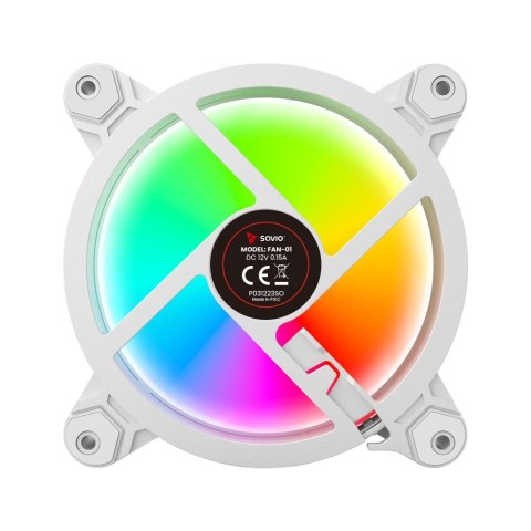 SAVIO ZESTAW 4 WENTYLATORÓW ARGB 120 MM WRAZ Z KONTROLEREM ORAZ PILOTEM FAN-01 WHITE SAVIO SAVIO ZESTAW 4 WENTYLATORÓW ARGB 120 MM WRAZ Z KONTROLEREM ORAZ PILOTEM FAN-01 WHITE SAVIO