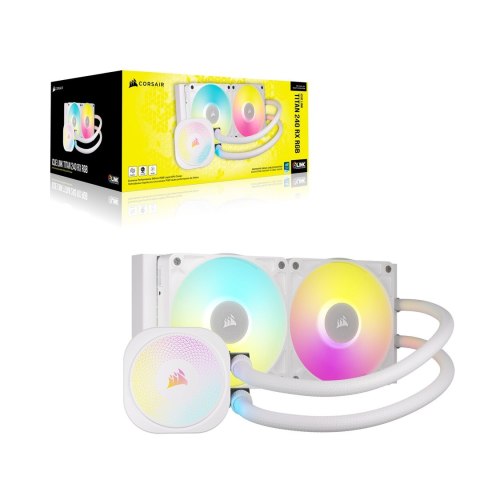 CORSAIR iCUE LINK TITAN 240 RX RGB White AIO, 240mm Radiator, Liquid CPU Cooler Corsair CORSAIR iCUE LINK TITAN 240 RX RGB White AIO, 240mm Radiator, Liquid CPU Cooler Corsair