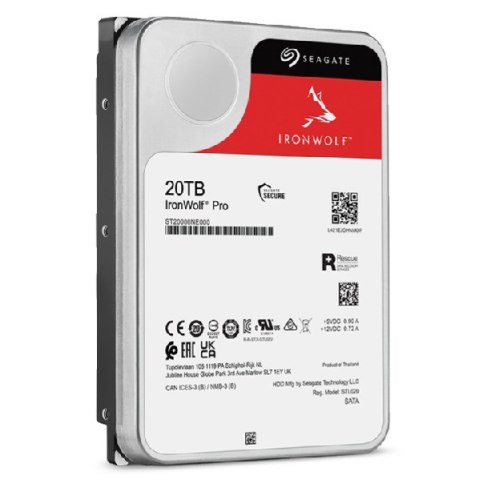 Dysk HDD Seagate IronWolf Pro (20 TB; 256MB; 3.5"; SATA) Seagate Dysk HDD Seagate IronWolf Pro (20 TB; 256MB; 3.5"; SATA) Seagate