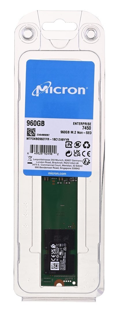 Dysk SSD Micron 7450 PRO 960GB M.2 (22x110) NVMe Gen4 MTFDKBG960TFR-1BC1ZABYYR (DWPD 1) Micron Dysk SSD Micron 7450 PRO 960GB M.2 (22x110) NVMe Gen4 MTFDKBG960TFR-1BC1ZABYYR (DWPD 1) Micron
