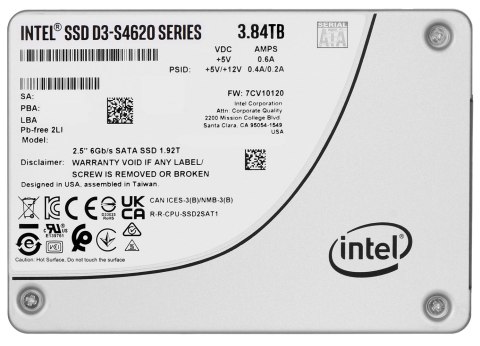 Dysk SSD Solidigm (Intel) S4620 3.84TB SATA 2.5" SSDSC2KG038TZ01 (DWPD up to 5) SOLIDIGM Dysk SSD Solidigm (Intel) S4620 3.84TB SATA 2.5" SSDSC2KG038TZ01 (DWPD up to 5) SOLIDIGM