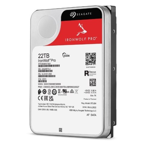 Dysk twardy HDD Seagate IronWolf Pro 22TB 3,5" SATA ST22000NT001 Seagate Dysk twardy HDD Seagate IronWolf Pro 22TB 3,5" SATA ST22000NT001 Seagate