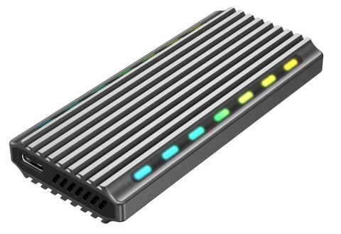 GEMBIRD OBUDOWA USB 3.1 NA DYSK M.2 NVME, RGB, ALUMINIOWA GEMBIRD GEMBIRD OBUDOWA USB 3.1 NA DYSK M.2 NVME, RGB, ALUMINIOWA GEMBIRD