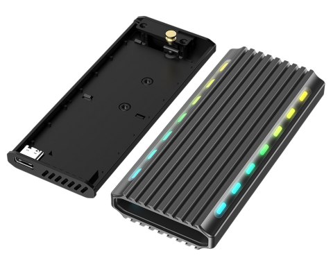 GEMBIRD OBUDOWA USB 3.1 NA DYSK M.2 NVME, RGB, ALUMINIOWA GEMBIRD GEMBIRD OBUDOWA USB 3.1 NA DYSK M.2 NVME, RGB, ALUMINIOWA GEMBIRD