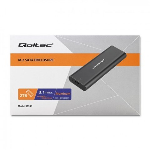 QOLTEC OBUDOWA DO DYSKÓW KIESZEŃ M.2 SATA SSD | NGFF | USB TYP C Qoltec QOLTEC OBUDOWA DO DYSKÓW KIESZEŃ M.2 SATA SSD | NGFF | USB TYP C Qoltec