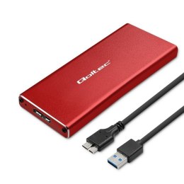 QOLTEC OBUDOWA NA DYSK M.2 SSD | SATA | NGFF | USB 3.0 | SUPER SPEED 5GB/S | 2TB | CZERWONY Qoltec