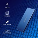 QOLTEC OBUDOWA NA DYSK M.2 SSD | SATA | NGFF | USB 3.0 | SUPER SPEED 5GB/S | 2TB | NIEBIESKI Qoltec