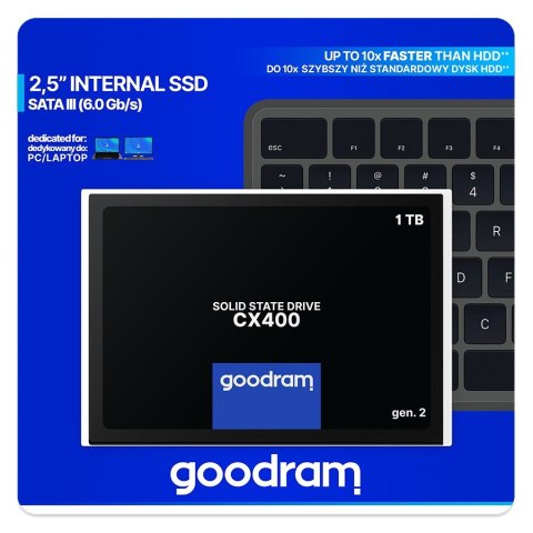 DYSK SSD GOODRAM CX400 Gen2 1TB SATA III 2,5 RETAIL GoodRam DYSK SSD GOODRAM CX400 Gen2 1TB SATA III 2,5 RETAIL GoodRam