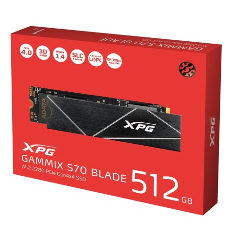 Dysk SSD ADATA XPG GAMMIX S70 BLADE 512GB M.2 2280 PCIe Gen3x4 ADATA Dysk SSD ADATA XPG GAMMIX S70 BLADE 512GB M.2 2280 PCIe Gen3x4 ADATA