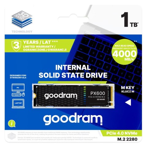 Dysk SSD Goodram PX600 500GB M.2 PCIe NVME gen. 4 x4 3D NAND GoodRam Dysk SSD Goodram PX600 500GB M.2 PCIe NVME gen. 4 x4 3D NAND GoodRam