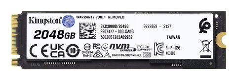 Dysk SSD Kingston KC3000 (2TB; M.2 2280; PCIe 4.0 x4 NVMe; SKC3000D/2048G) Kingston Dysk SSD Kingston KC3000 (2TB; M.2 2280; PCIe 4.0 x4 NVMe; SKC3000D/2048G) Kingston